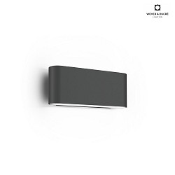 outdoor wall luminaire KIOSK 1.0 up / down, with lens optics IP65, anthracite dimmable