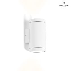 Applique da esterno TUBE 2.0 su due lati IP65, bianco dimmerabile