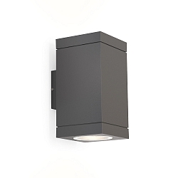 Luminaire mural dextrieur TUBE CARR 2.0 haut bas,  2 flammes GU10 IP65, gris fonc gradable
