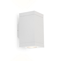 Luminaire mural dextrieur TUBE CARR 2.0 haut bas,  2 flammes GU10 IP65, blanche gradable