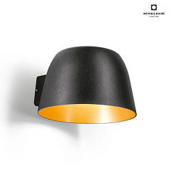 Applique da esterno SWAM 1.0 IP65, oro, nero dimmerabile