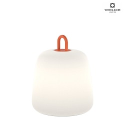 Lampada da terra a batteria COSTA 2.0 Tunable White, commutabile, con maniglia IP65, Arancione, Bianco dimmerabile