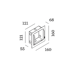 Telaio da incasso ORIS 1.3 / RETO 1.3 - RECESSED HOUSING con telaio, perforato, nero