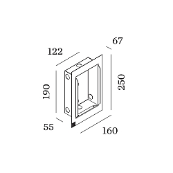 Cadre encastr ORIS 2.0 - RECESSED HOUSING avec carde, perfor, noir