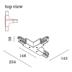 Connecteur en T triphas 3-PH - 4.0 terre  l'extrieur, avec possibilit d'alimentation, droite