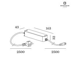 Driver LED 75/60W IP67 - 24V PLUG&PLAY con spina, commutabile, nero