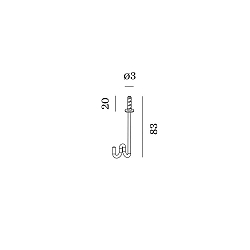 Crochet de fixation MULTI-BASE HOOK FOR 5MM DOVEL mcanique, noir profond