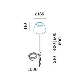 Sockel 600 fr LED Standleuchte SWAM FLOOR, gerade, 60cm, mit Erdspie