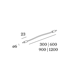 Verbinder f�r LED Pendelleuchte KUJO, 1,2m, wei�
