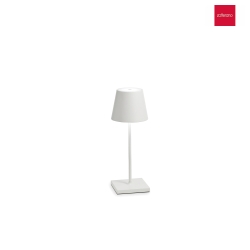 LED Akku-Tischleuchte POLDINA MINI, 30cm, 2,2W, 2700-3000K, IP65, mit Touch-Dimmer, mattwei