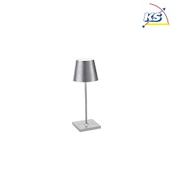 Lampe de table POLDINA MINI dimmable IP65, feuille d'argent gradable