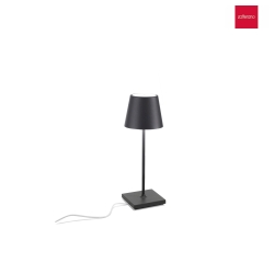 LED Akku-Tischleuchte POLDINA MINI, 30cm, 2,2W, 2700-3000K, IP65, mit Touch-Dimmer, dunkelgrau