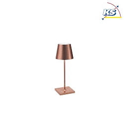 Lampe de table POLDINA MINI dimmable IP65, feuille de cuivre gradable