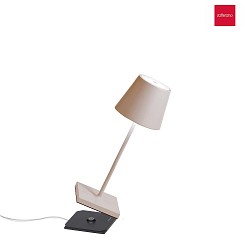 LED Akku-Tischleuchte POLDINA MINI, 30cm, 2,2W, 2700-3000K, IP65, mit Touch-Dimmer, Sand