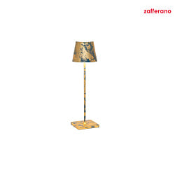 Lampe de table  accu POLDINA TAVOLO PRO IP20, bleu, feuille d'or gradable