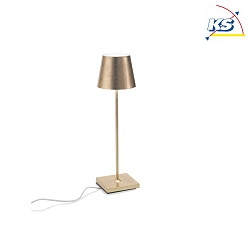 Lampe de table  accu POLDINA PRO dimmable IP54, blanche, feuille d'or gradable