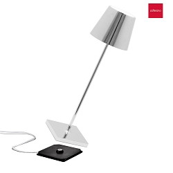 LED Akku-Tischleuchte POLDINA PRO, 38cm, 2,2W, 2700-3000K, IP65, mit Touch-Dimmer, chrom