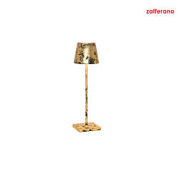 Lampe de table  accu POLDINA TAVOLO PRO IP20, noir, feuille d'or gradable