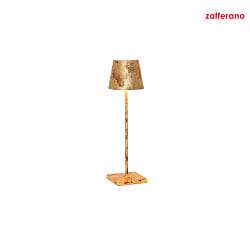 Lampe de table  accu POLDINA TAVOLO PRO IP20, rouge, feuille d'or gradable