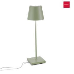 battery table lamp POLDINA PRO dimmable IP65, powder coated, sage dimmable