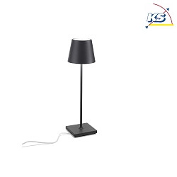 battery table lamp POLDINA PRO dimmable IP65, dark grey, powder coated dimmable