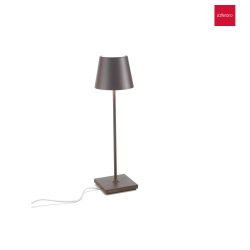 Lampe de table  accu POLDINA PRO IP65, couvert de poudre, rouille gradable