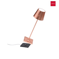 Lampe de table  accu POLDINA PRO IP65, cuivre, rouille gradable