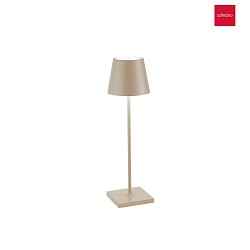 battery table lamp POLDINA PRO dimmable IP65, powder coated, sand coloured dimmable