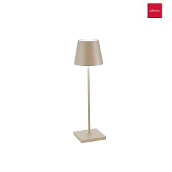 LED Akku-Tischleuchte POLDINA PRO, 38cm, 2,2W, 2700-3000K, IP65, mit Touch-Dimmer, Sand