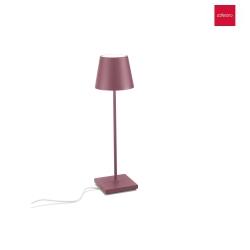 battery table lamp POLDINA PRO dimmable IP65, powder coated, wine red dimmable