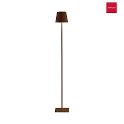 LED Akku-Stehleuchte POLDINA L, IP54, 52-122cm, 2700/3000K, mit Touch-Dimmer, Corten