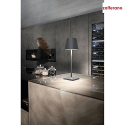 battery table lamp POLDINA L DESK IP54, dark grey dimmable