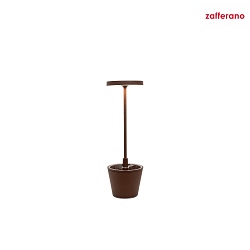 Lampe de table  accu POLDINA REVERSO IP54, rouille gradable