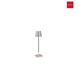 Lampe de table  accu POLDINA MICRO IP65, chrome, scintillant gradable