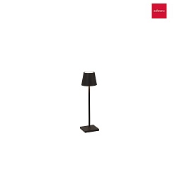 Lampe de table  accu POLDINA MICRO IP65, noir  gradable