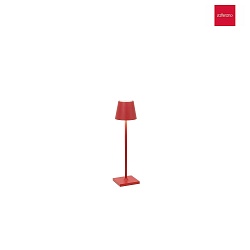 Lampada da tavolo a batteria POLDINA MICRO IP65, Rosso dimmerabile