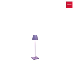 battery table lamp POLDINA MICRO IP65, purple dimmable