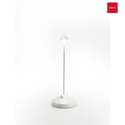 battery table lamp PINA PRO dimmable, wireless IP54, powder coated, white matt dimmable