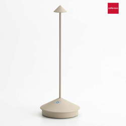 Battery lamp PINA TAVOLO PRO dimmable, wireless IP54, sand coloured dimmable