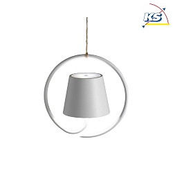 Lampe suspendue  accu POLDINA IP54, blanche, laqu gradable