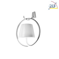 battery wall luminaire POLDINA with handle IP54, white, lacquered dimmable