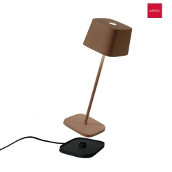 Outdoor LED Battery Table lamp OFELIA TAVALO PRO, IP65, 29 x 10 x 10cm, with touch dimmer, rust brown