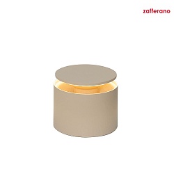 battery table lamp PUSH-UP TAVOLO PRO IP54, sand coloured, lacquered dimmable