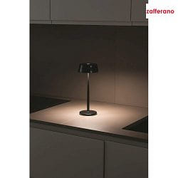 battery table lamp SISTER LIGHT IP65, glossy, pearl black dimmable
