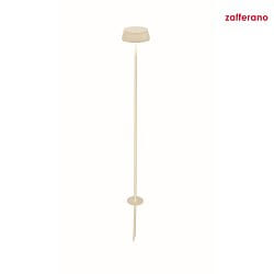 battery spike luminaire SISTER LIGHT IP65, polished aluminium, ivory dimmable