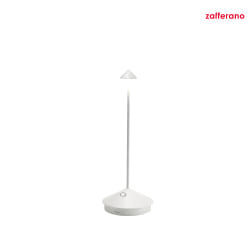 battery table lamp PINA TAVOLO PRO IP54, white, lacquered dimmable