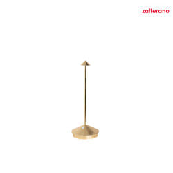 battery table lamp PINA TAVOLO PRO IP20, gold leaf, lacquered dimmable