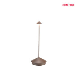 battery table lamp PINA TAVOLO PRO IP54, rust, lacquered dimmable