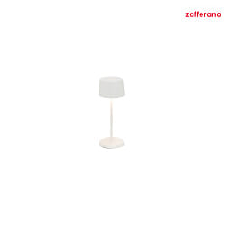Lampada da tavolo a batteria OLIVIA MICRO IP65, bianco opaco dimmerabile