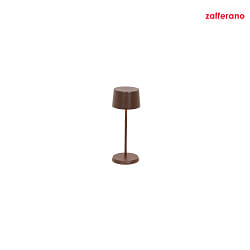 Lampada da tavolo a batteria OLIVIA MICRO IP65, ruggine dimmerabile